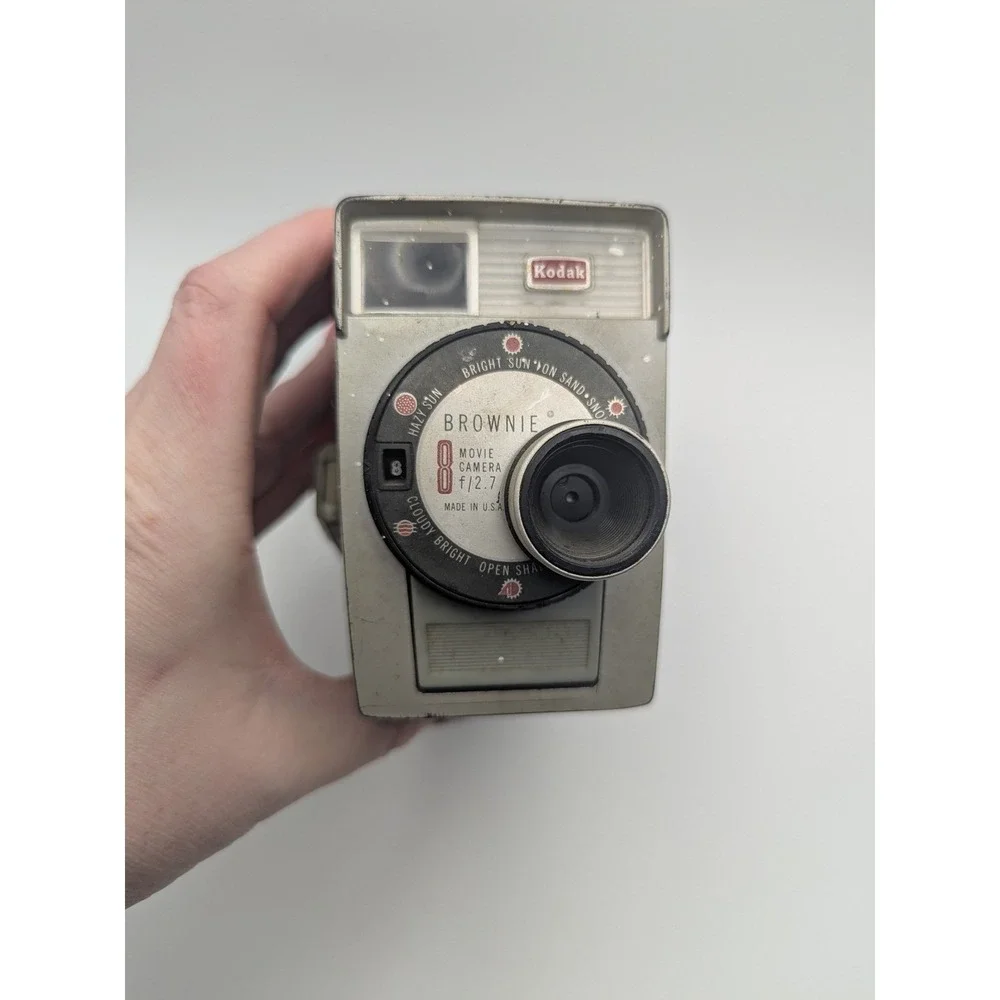 Kodak Brownie 8mm Movie Camera f/2.7 Vintage Lot Working Movie Light Case Manual